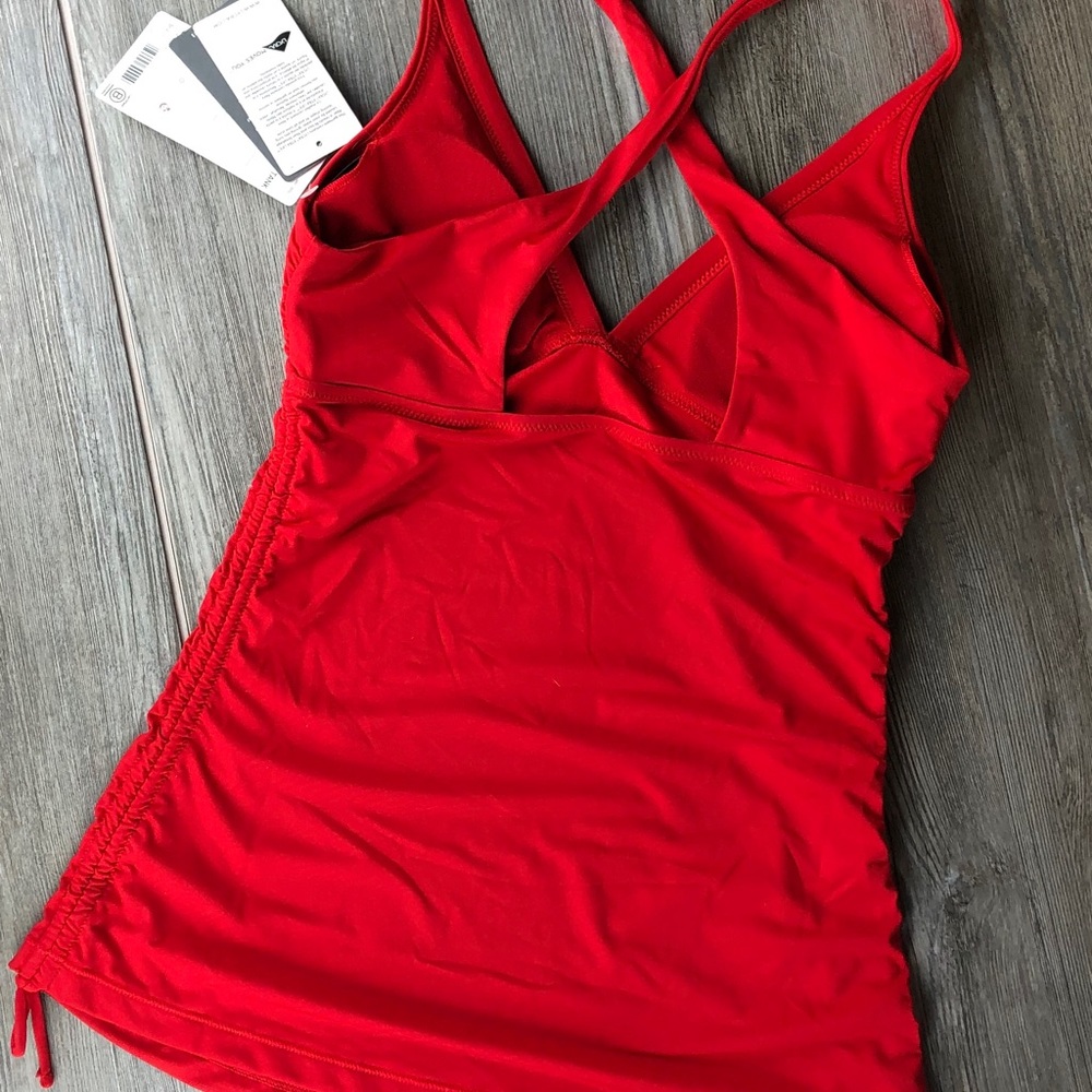 NWT Athleta Side Scrunch Swim Tank Red Size Small - Picture 4 of 5